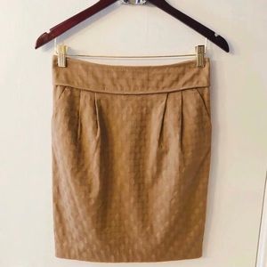 Club Monaco Tan Geometric Pencil Skirt Sz 0 / XS
